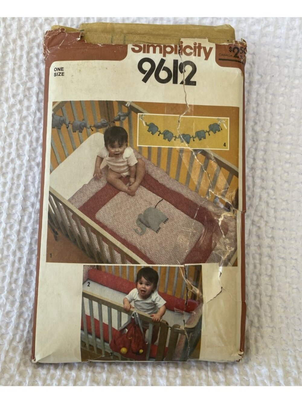 1980's VTG Simplicity Baby Quilt,Bumpers,Diaper Bag&Crib Toy Pattern 9612 UNCUT